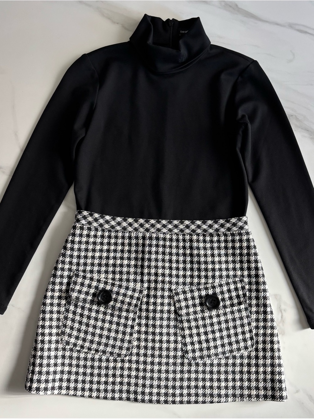 Emporio Armani Black Houndstooth Dress Sz 12 y.o. - Picture 2 of 13